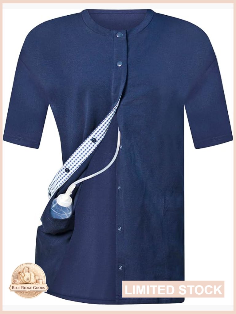 Mastectomy Shirts With Drain Pockets Premium Cotton Post Surgery Recovery Top